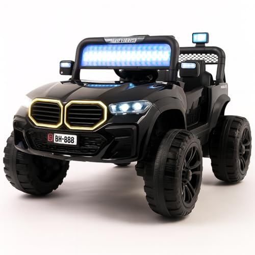 Image of Kawaii Kids Battery Operated Car for Kids, Electric Ride-On SUV with Parent Remote Control, USB, Bluetooth, LED Windshield Lights, Rechargeable Battery, Kids Ride-On Car for Boys & Girls Age 1-5 Years
