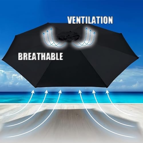 10x10ft Square Patio Umbrella Replacement Canopy - 2-Tier Top Cover for Cantilever Outdoor Market Umbrella - UV Protection & Waterproof Outdoor Shade Solution