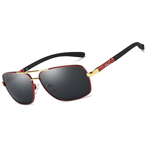 LADBOD Men's Aviator Driving Polarized Sunglasses Al-Mg Metal Frame Ultra Light