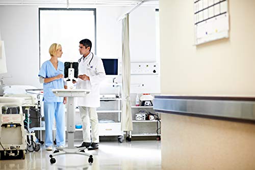 Rolling Medical Workstation – CTA Height Adjustable Mobile Secure Medical Workstation Cart for iPad 10th Gen 10.9" - iPad 7/8/9 Gen 10.2”- iPad Pro 11” - iPad Air 4 - Galaxy Tab S3 - White (QPAD-HRSW) - Thumbnail 2