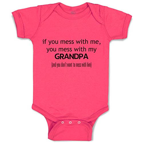 Image of Cute Rascals Custom Baby Bodysuit You Mess with Me You Mess with Grandpa Grandfather Funny Cotton