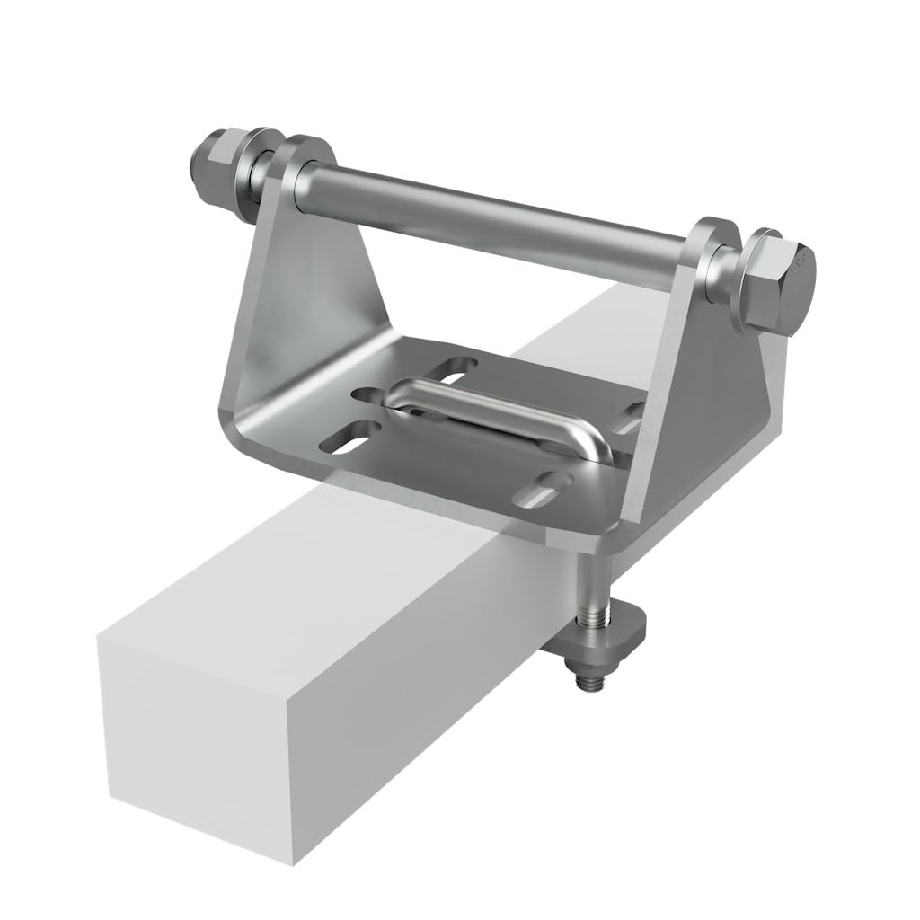 Rullo per Chiglia in Poliuretano con Supporto B incl. Tappi di Chiusura rimorchio per Barca a Forma di Rocchetto zincato 125 mm (+ EC)