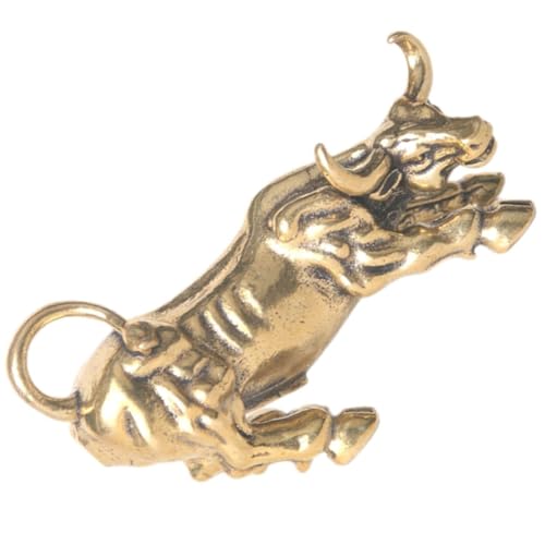 iplusmile レトロ真鍮製丑年フィギュア 卓上装飾品 風水インテリア 丈夫で繊細な彫刻 家用 オフィス向け贈答品