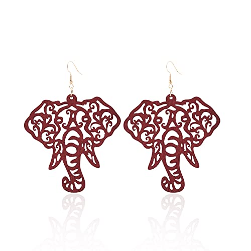 Elephant Head Filigree Fishhook Earrings