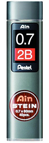 Pentel Ain Stein 0.7mm Mechanical Pencil Lead | Lead of Grade 2B | Smooth & Not Scratchy | Easy to Insert Inside The Pencil | Pack of 40 Pcs (C277-2B), Graphite