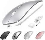 Souris sans fil Bluetooth USB C pour MacBook Air Pro iMac ordinateur de bureau, souris rechargeable sans fil Type C compatible avec portable/Surface Pro/iPad, souris silencieuse