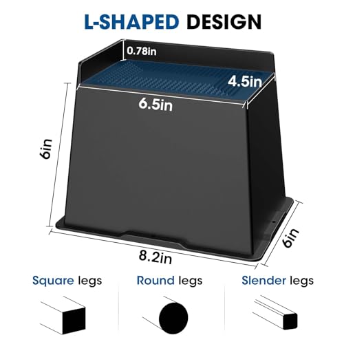 MYMULIKE Bed Risers 6 Inch Heavy Duty, Oversized Furnitures Risers 6 inch Support 6000 lbs, Bed Table Rising Blocks, Fits for Couch, Sofa, Chair, Furniture Lifts 4 Pack by MYMULIKE - Image 2