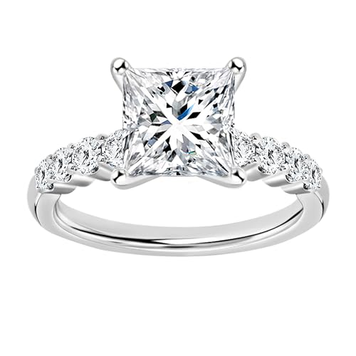 Dazzlingrock Collection IGI Certified Princess Cut (1.00 CT) & Round (0.23 CT) Lab Grown White Diamond 4 Prong Solitaire Engagement Ring for Women in 10K Solid Gold