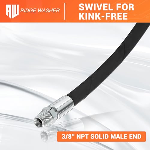 RIDGE WASHER Pressure Washer Whip Hose with Swivel, 3/8", 2 FT, 4000 PSI by RIDGE WASHER - Used condition - Image 6