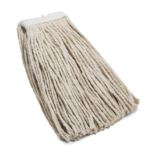 Image of Coastwide Professional Cut-End Wet Mop Head, #24, Cotton, White | 1 inch headband for facility wet mopping and floor cleaning.