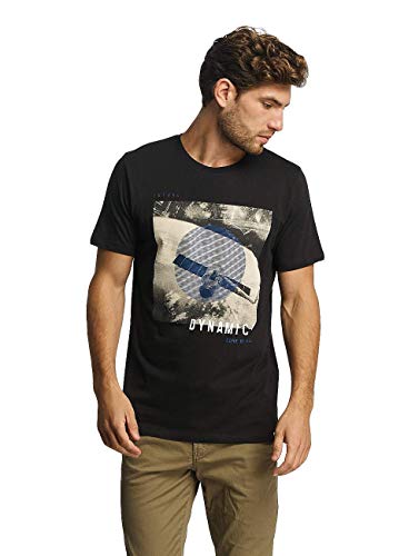 JACK & JONES Jcomarker Tee Ss Crew Neck, Camiseta para Hombre, Negro (Black Fit:Slim), Large