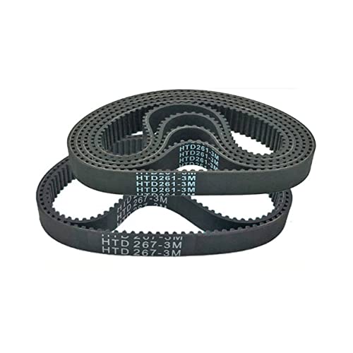 Zkenshan-3D Printer Timing Belt 1PC HTD3M-201/204/207/258/261/264/267 Rubber Timing Belt Black 3mm Pitch, Synchronous Belts (Length : HTD204-3M, Width : 8mm)