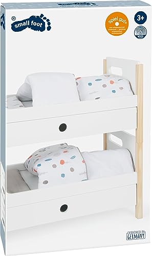 small foot Puppenhochbett Little Button, mit Bettkastenfächern zum Verstauen von Puppenzubehör, ab 3 Jahren, 11811, Klein