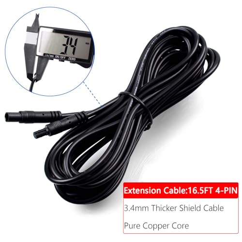 Image of 4Pin Dash Cam Extension Cable 4Pin Backup Camera Extension Cord, Rear View Mirror Camera Extension Wire, Dashcam Rear Camera Extension Cable, Rearview Reverse Camera Extension Cord (16.5FT)