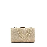  MODELISA - Bolso Fiesta Clutch De Noche Cartera De Mano Cadena Al Hombro Para Mujer (Gold)