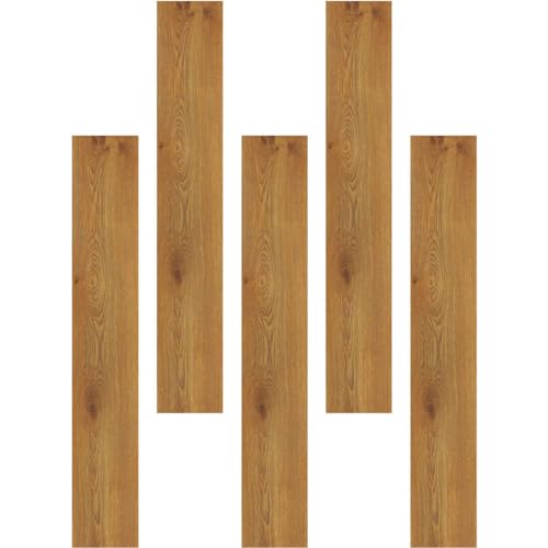 CRILSTYLEO 5 Piezas Tablero De Grano De Madera Pegatinas Banda Panel Pegar y Pelar El Papel Pintado Efecto Pelar y Pegar Pisos Linóleo Pisos De Vinilo Decoración Pegar Baldosas Tablones Lama