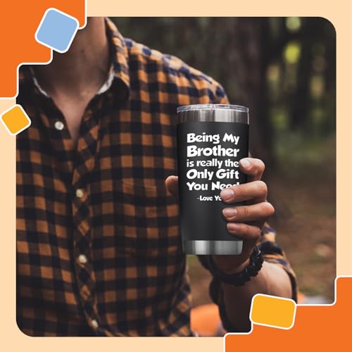 Image of NewEleven Funny Gifts For Brother - Best Birthday Gift For Big, Little Brother, Siblings, Brothers In Law - Funny Gag Gifts For Young Men, Teen Boys - 20 Oz Tumbler
