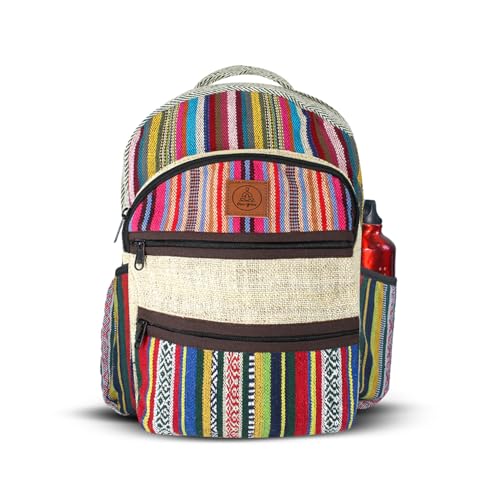 Large-Hemp-Travel-Backpack--Himalayan-Laptop-Backpack-Women-Men--Ideal-Bohemian-Hiking-BackPack-Book-Bag-Bohemian-Laptop-Bag-Boho-Bookbag--Fits-156-Laptop-Large-Multicolor