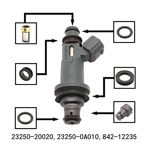 Haneex 6Set Fuel Injector Service Repair Kit for 97-04 Toyota 3.0L V6 Solara Sienna Highlander Camry Avalon 3.0L GS400 LS400 SC400 GS430 LS430 SC430 23250-20020 23250-0A010 23250-50030 by Haneex - Used condition - Image 2