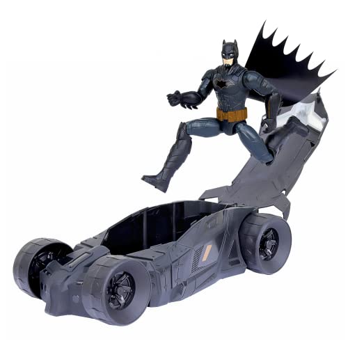 DC Comics Batman - Pack Batmobile + Figurine Batman 30 Cm Véhicule Batmobile Et Figurine Articulée 30 Cm - Jouet Enfant 4 Ans Et +