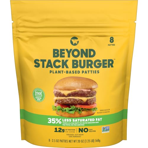 Beyond Meat Stack Burger Plant-Based Patties, 2.5 Ounce Each (Pack of 8)