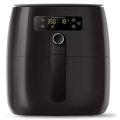 Digitaler Fritteuse mit Touchscreen und platzsparendem Flachkorb, gesund, ölfrei, digitale Airfryer mit Twin Turbostar…
