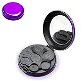 Japanese Coin Organizer, Yen Coin Organizer for Cars with Mirror, Portable Coin Dispenser with 7 Slots, Pocket Case Holder for Storage, Compact Money Sorter, Purple