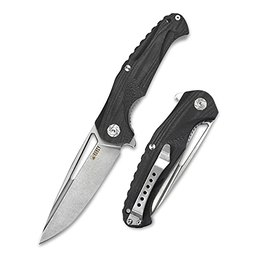 KUBEY Dugu KU210 Outdoor Folding Pocket Knife, Folder with 3.5” Tanto Carbon Steel Blade, Reinfored G-10 Handle with Pocket Clip (Black - Drop Point) KUBEY Dugu KU210 Outdoor Folding Pocket Knife, Folder with 3.5” Tanto Carbon Steel Blade, Reinfored G-10 Handle with Pocket Clip (Black - Drop Point)