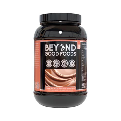 Beyond Good Foods Vegan Protein Powder – 25g Plant-Based Pea + Rice Protein, Stevia Sweetened, Low Carb, Gluten & Dairy Free – Chocolate 30 Scoops