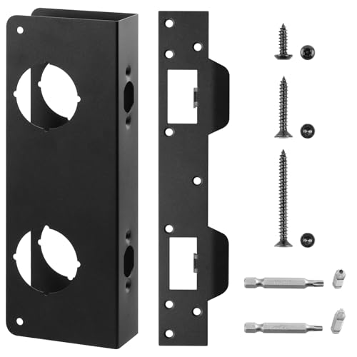 U 10539 Door Reinforcement Plate for 1-3/4 Thick Doors and Includes The U 10385 Door Strike Plate. (Black)