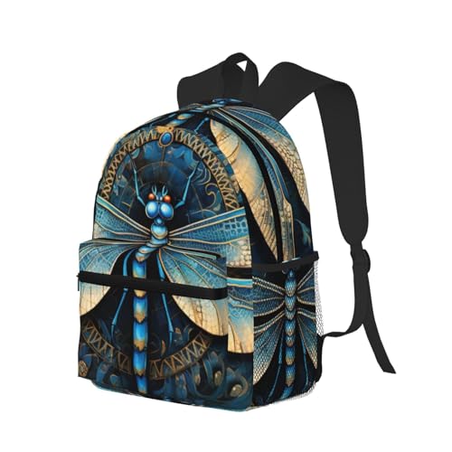 BREAUX Art Blue Dragonfly Print Lightweight And Comfortable Duffel Bag, Casual Daypack, Multipurpose Backpack2