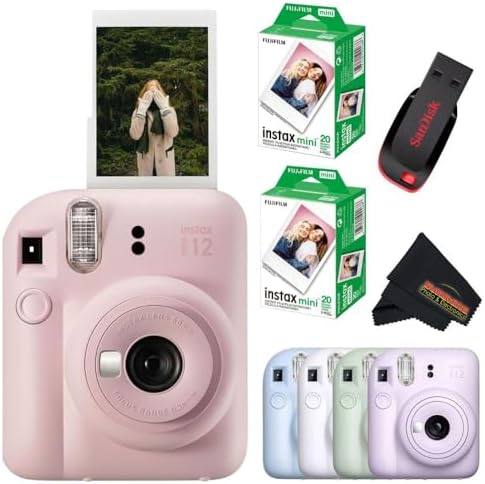 Fujifilm Instax Mini 12 Instant Camera Blossom Pink with Sandisk ...