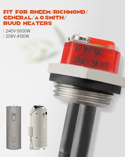 Water Heater Element Replacement SP10869PH 5500W Fit for Rheem Richmond General A.O.Smith Ruudheaters, Replace SP10552PH, SP10872PL, UV12905, 5500W, 2PCS - Thumbnail 5