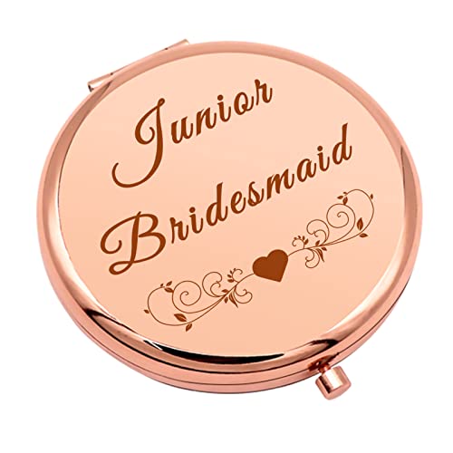 Junior Bridesmaid Gift Maid of Honor Proposal Gifts Compact Makeup Mirror for Sister Friend Maid of Honor Present from Bride Wedding Party Folding Makeup Mirror Wedding Present for Junior Bridesmaid
