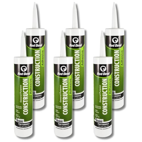 Red Devil 077606 General Purpose Construction Adhesive, 9 oz, 6-Pack, White