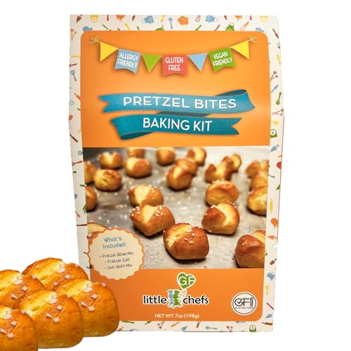 Little GF Chefs Gluten Free, Kids DIY Pretzel Bites & Salt Baking Kit, Gluten Free Certified, Allergy Friendly, Craft Xmas, Holiday Activity, Dairy, Artificial Dyes & Nut Free, Vegan, Non GMO