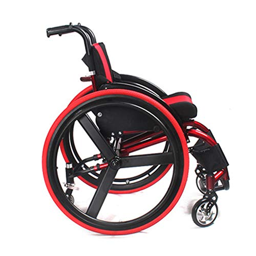 Sports Leisure Wheelchair, Adult Handicapped Leisure Big Wheels All Terrain Lightweight Folding Portable Sport Manual Wheelchair For Disabled #TOP3