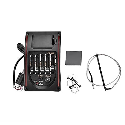 Pickup Under Saddle, PS 500 5Band Equalizer Digital Guitar Preamp Tuner Pickup for Acoustic Guitar Gitarren Pickup Acoustic Guitar preamp System Guitar Equalizer Set