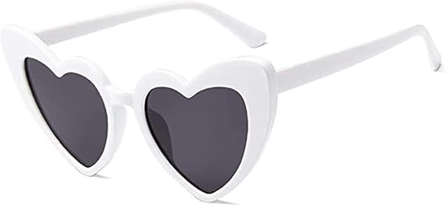 FOURCHEN Heart Shaped Sunglasses for Women,Vintage Cat Eye Mod Style Retro Kurt Cobain Glasses