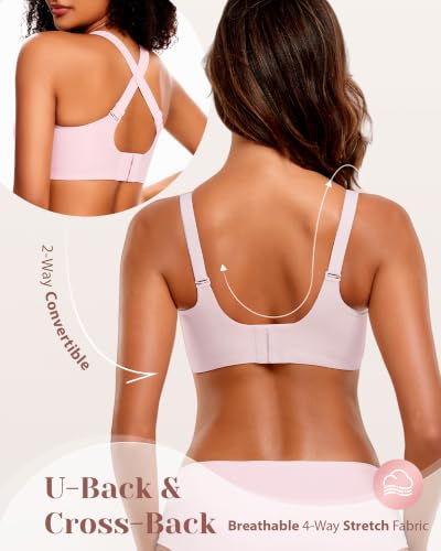 Image of Deep V Petal Bras for Women No Underwire Soft Wireless Bras Comfort Seamless Bralettes with Extender