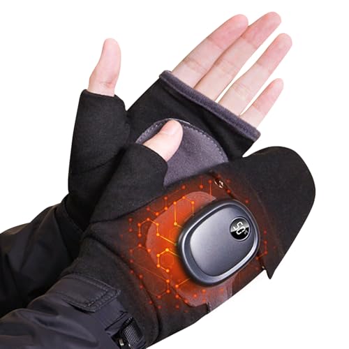 USB-beheizte Handschuhe für Damen & Herren | Wiederaufladbare beheizte Handschuhe | 3 Temperaturen | Fingerlose & voll beheizbare Fäustlinge für Skifahren, Radfahren & Wandern