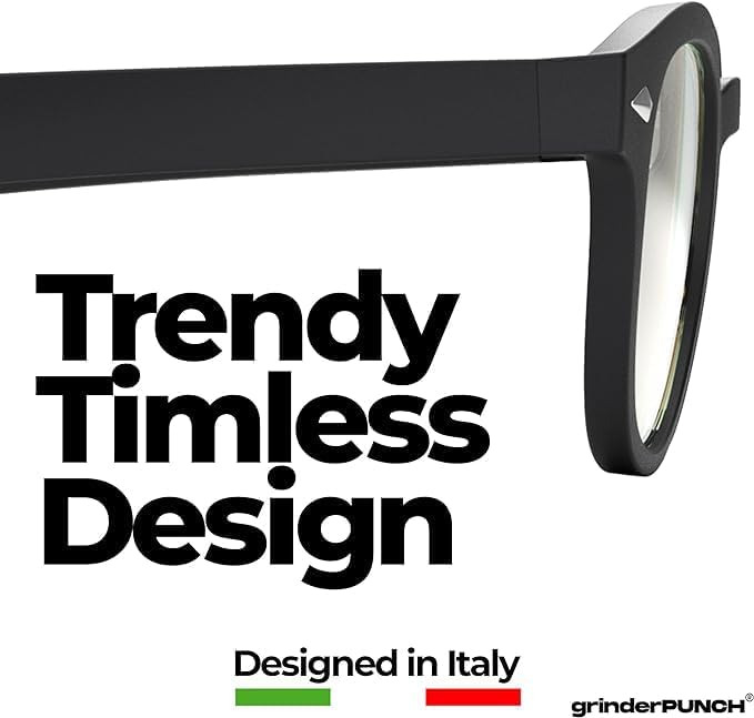 grinderPUNCH Classic Reading Glasses for Women and Men Stylish Lightweight Readers Round Readers for Women and Men Black 2 x image 6 of 9 B0D3683QXZ