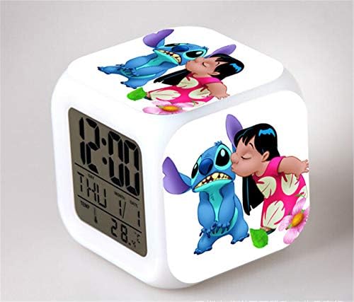 IFREE Kids LED Digital Anime Alarm Clock 7 Color Night Light Cartoon Bedroom Cute Music Alarm Clock Mini Travel Wake Up Alarm Clock Movie Fans Alarm Clock Birthday Gift for Children Boys Girls Teens