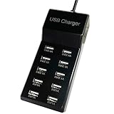Multi-Port USB Charger,YANER 10-Port USB Desktop hub Wall Charger, Suitable for iPhone/iPad/Samsung Galaxy Note Tablet Android Smartphone Multi-Function Device (Black)
