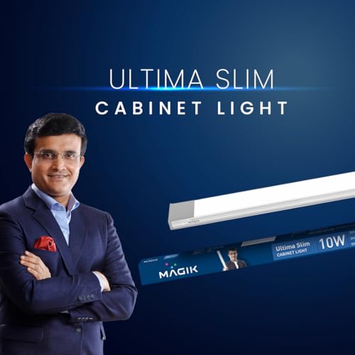 Image of MAGIK Ultima Slim Cabinet Light 2 Feet | Cool White (6500K) | 10 Watt | Aluminium case | Under Cabinet Light for Wardrobe, Kitchen Shelf | Pack of 1