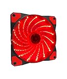 APEVIA CF12SL-SRD 120mm Red LED Ultra Silent Case Fan w/ 15 LEDs & Anti-Vibration Rubber Pads