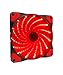 APEVIA AF512L-SRD 120mm Red LED Ultra Silent Case Fan w/ 15 LEDs & Anti-Vibration Rubber Pads (5-pk)