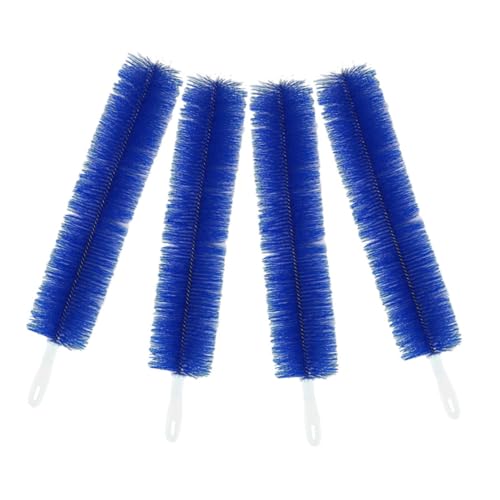 GOOHOCHY 4 Piezas Cepillo Limpiador para Ventiladores Flexible con Mango Ergonómico Multiusos para Limpieza de Persianas y Ventiladores Material Nylon y Acero Compacto y Portátil Azul