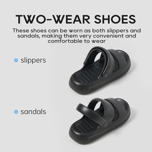 utune Men’s and Women’s EVA Adjustable Strap Sandals – Non-Slip Cloud Slides with Back Heel Strap, Waterproof Thick Sole Comfort Sandals for Indoor & Outdoor3