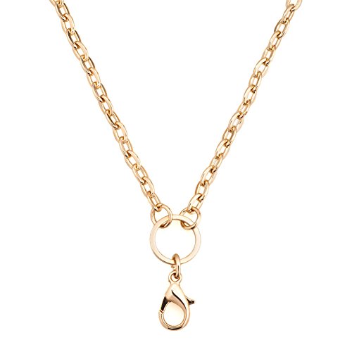 LovelyJewelry 28 Inch Gold Plated Rolo Chain Necklace for Floating Charm Lockets